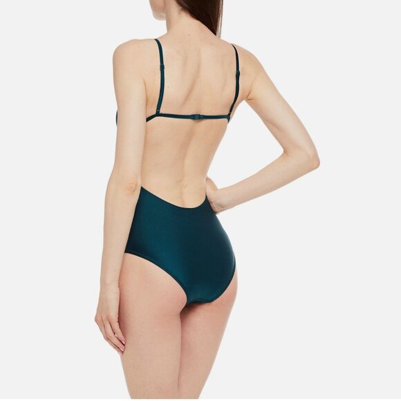 NWT Zimmermann Blue Green One Piece Swimsuit Sz 0-4, XS-S Adjust Straps Quilted - Picture 2 of 6